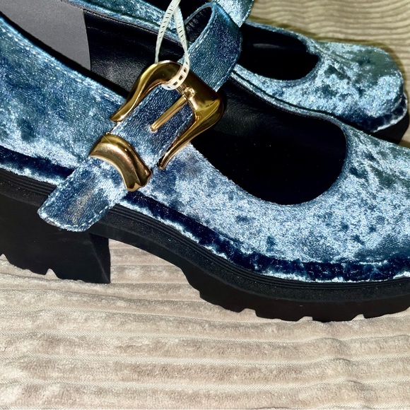 New Circus by Sam Edelman Blue Velvet Nellie Mary Jane Platform size 6.5/8 💙 - Picture 12 of 15